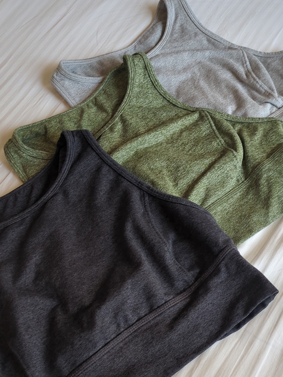 JoyLab Tops - 4 Pack BUNDLE JoyLab Sports Bra Multipack - Olive, Charcoal, Light Gray, Heather